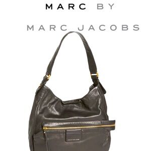 MARC BY MARC JACOBS Moto BLACK Leather Hobo Handbag